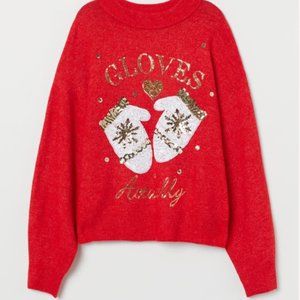 Holiday Ugly Sweather H&M sz 10 (actually very nice!) with golden beading